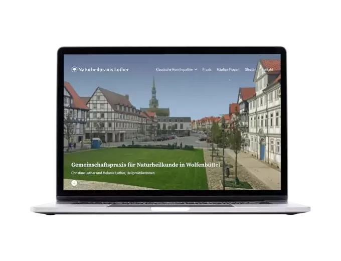 Screenshot: WordPress Webseite der Naturheilpraxis Luther