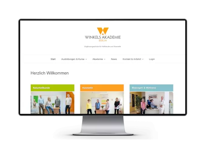 Screenshot: WordPress Webseite der Winkels Akademie
